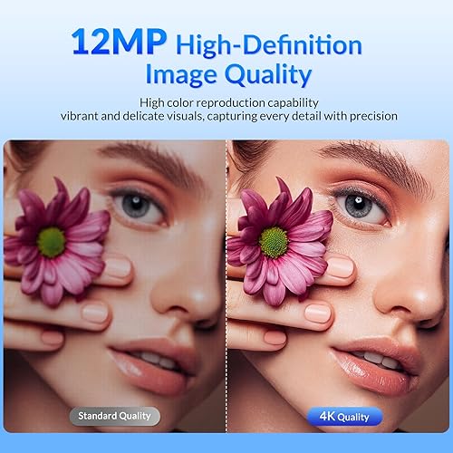 Miniatura 2 de Cámara web 4K para PC, Ultra 4K HD, 2 micrófonos con reducción de ruido, enfoque automático y cubierta de privacidad, Plug & Play, 77° FOV, cámara
