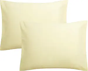 FLXXIE Microfiber Pillow Cases Standard Size, Soft Pillowcases with Envelope Closure, Wrinkle, Stain Resistant Pillow Covers, 20x26, Ivory