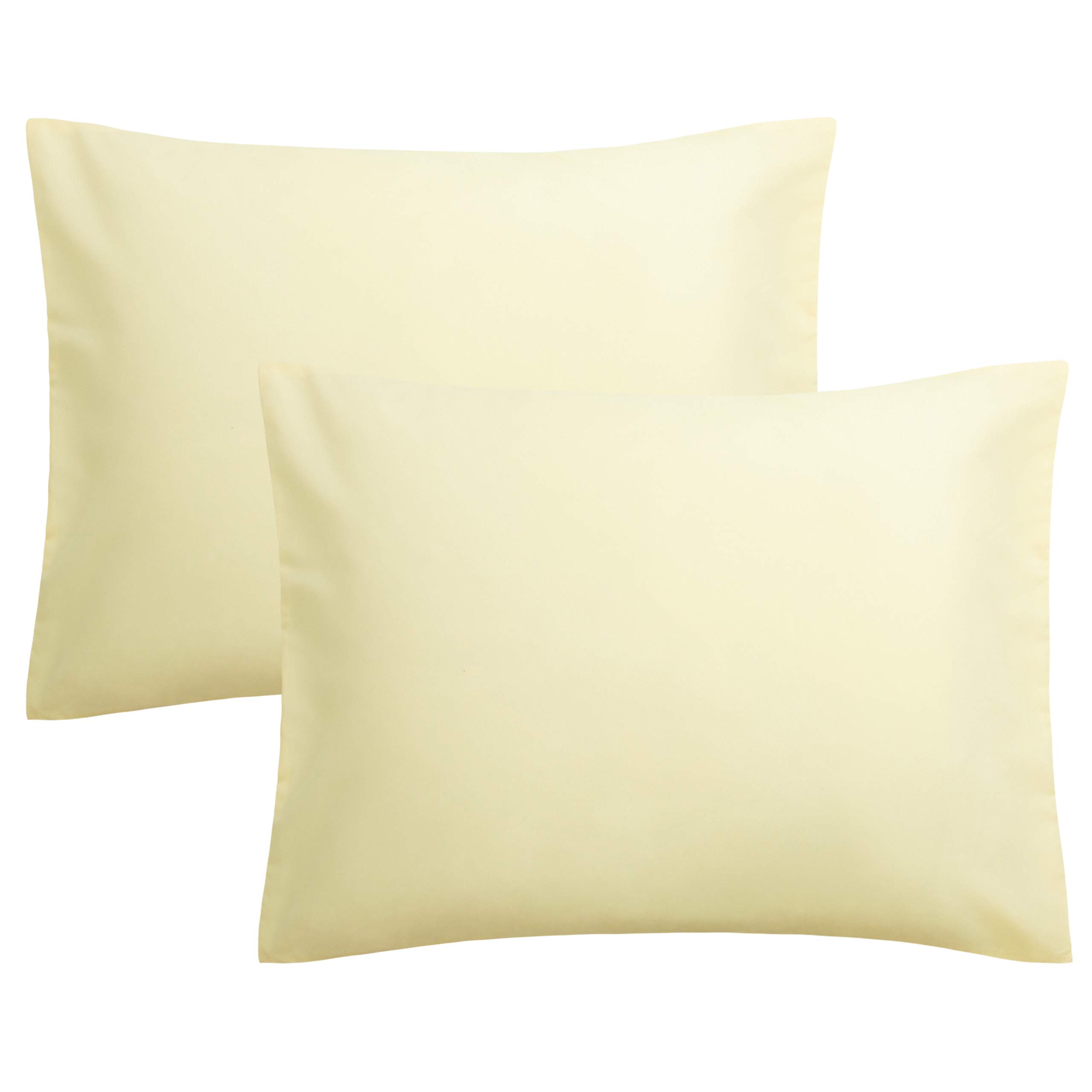 FLXXIE 2-Pack Microfiber Standard Pillowcases, Envelope Style, Cream Yellow