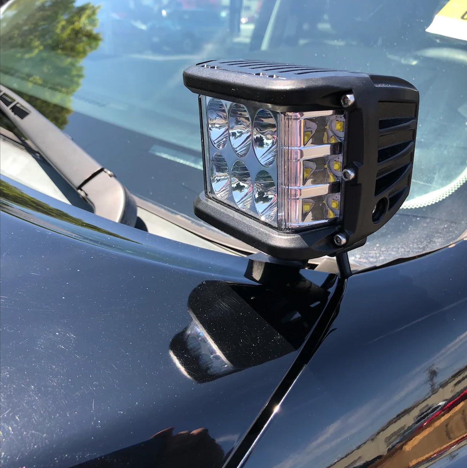 Willpower 2P Phare LED 4 Pouces 60W stroboscopique | 12V Spot cube, compatible bateau tracteur 4x4 SUV