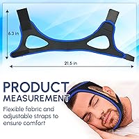 Vista 5 de Correa de barbilla ajustable antironquidos – Solución eficaz para ronquidos – Alternativa CPAP transpirable – Unisex, ajustable, apnea del sueño