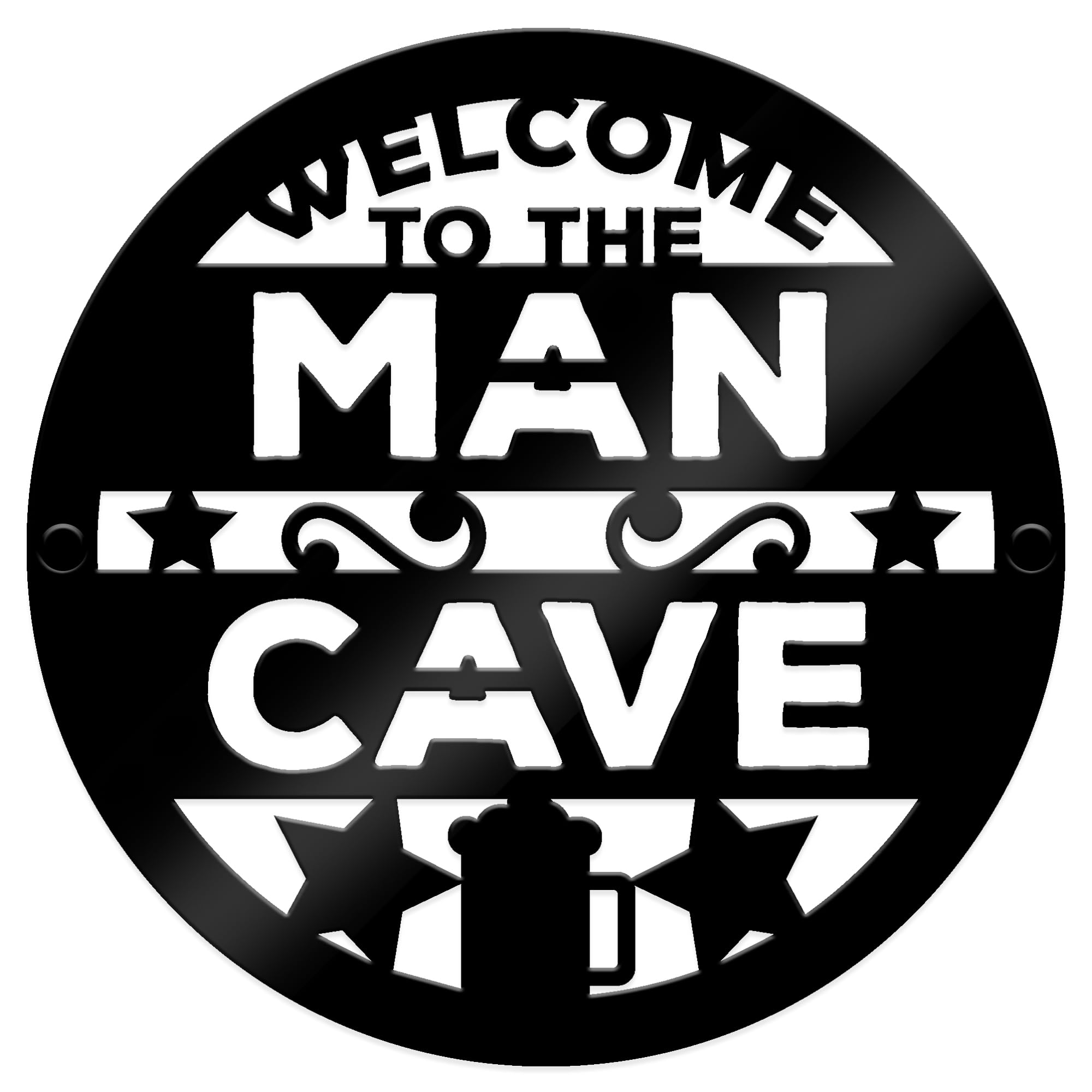 Red Ocean Welcome To The Man Cave 35x35cm / 23x23cm Wall Mounted Plaque For Garage Workshop Garden Shed Novelty Gift For Men Dad Grandad Father's Day Birthday For Him (Small: 23x23cm)
