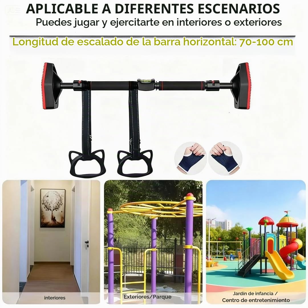 Barra Dominadas,Barra Dominadas Puerta,profesional Pull Up Segura,Pared, antideslizante Soporta hasta 800kg. ancho ajustable (70-100 cm) Para Marco de la Puerta