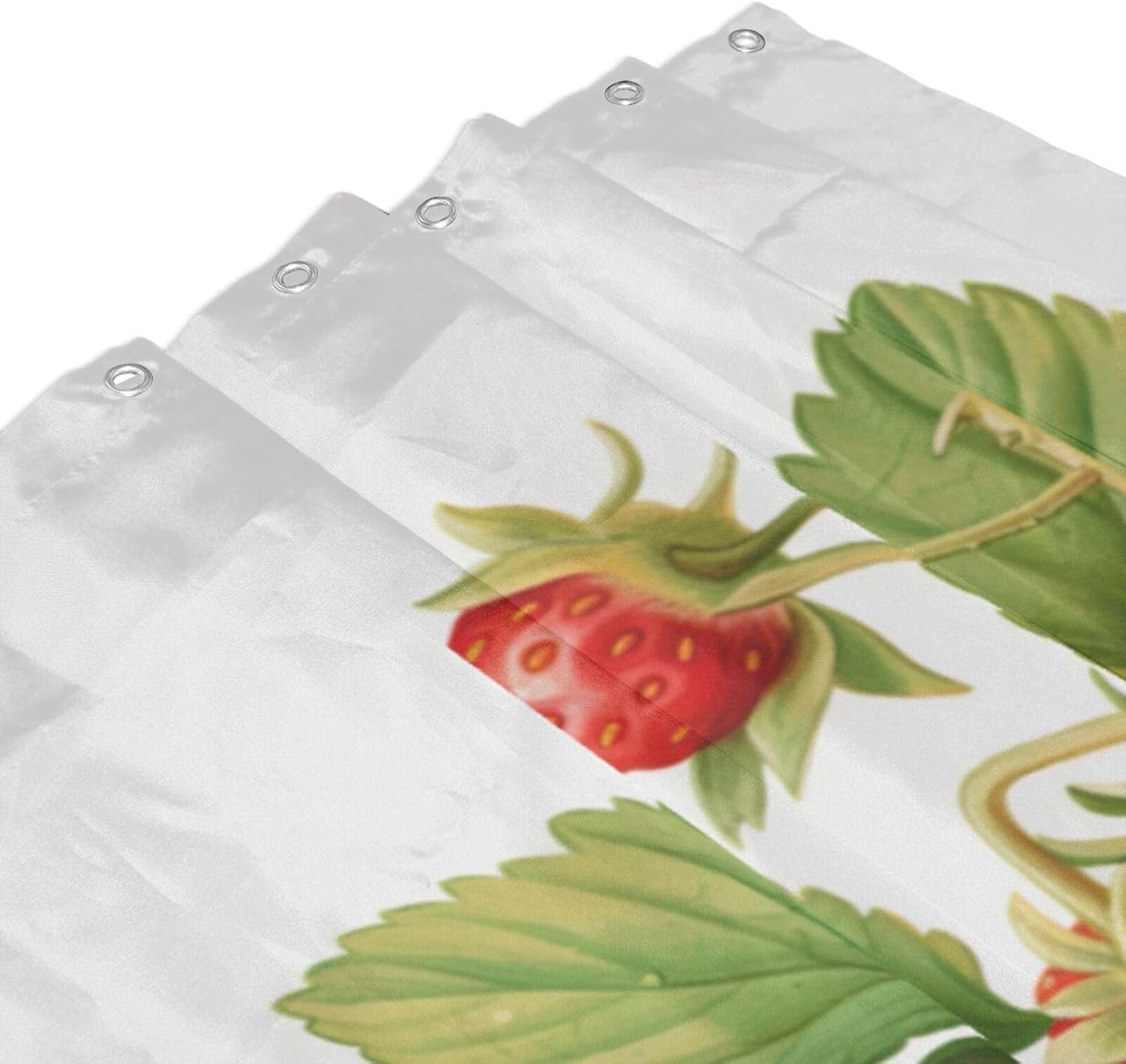 OgNiwo Curtain Set for Bathroom,Funny Shower Curtain,Thanksgiving Bathtub Curtain Decor 60"X72",Strawberry Clipart Print image 3