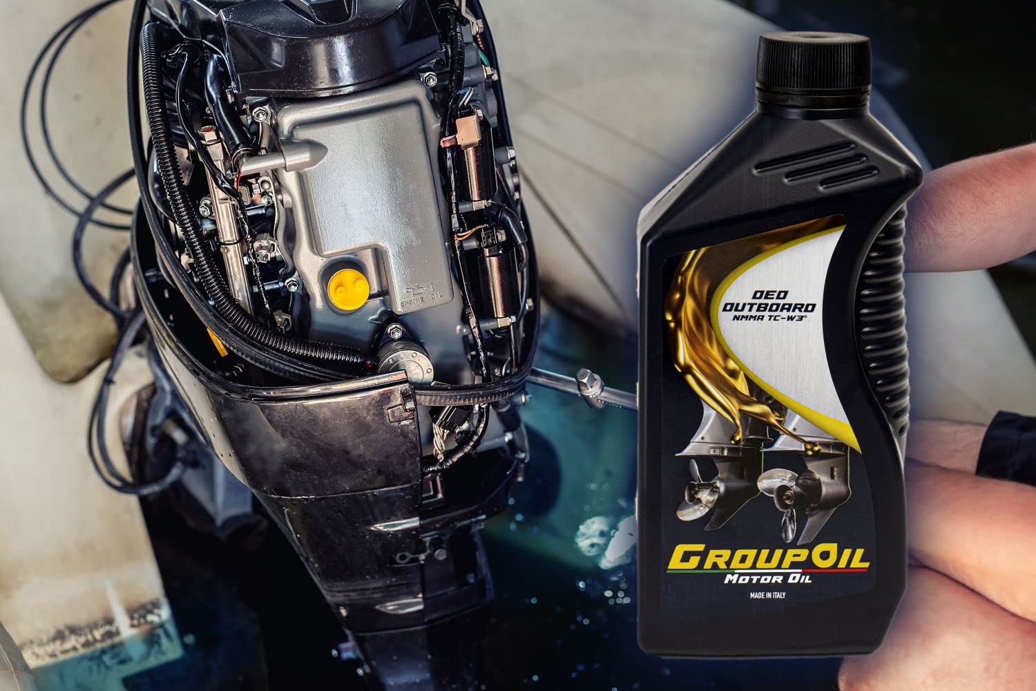 Lubrificanti GROUPOIL 5X1L OUTBOARD NMMA TC-W3® sviluppato per motori a 2 tempi fuoribordo raffreddati ad acqua