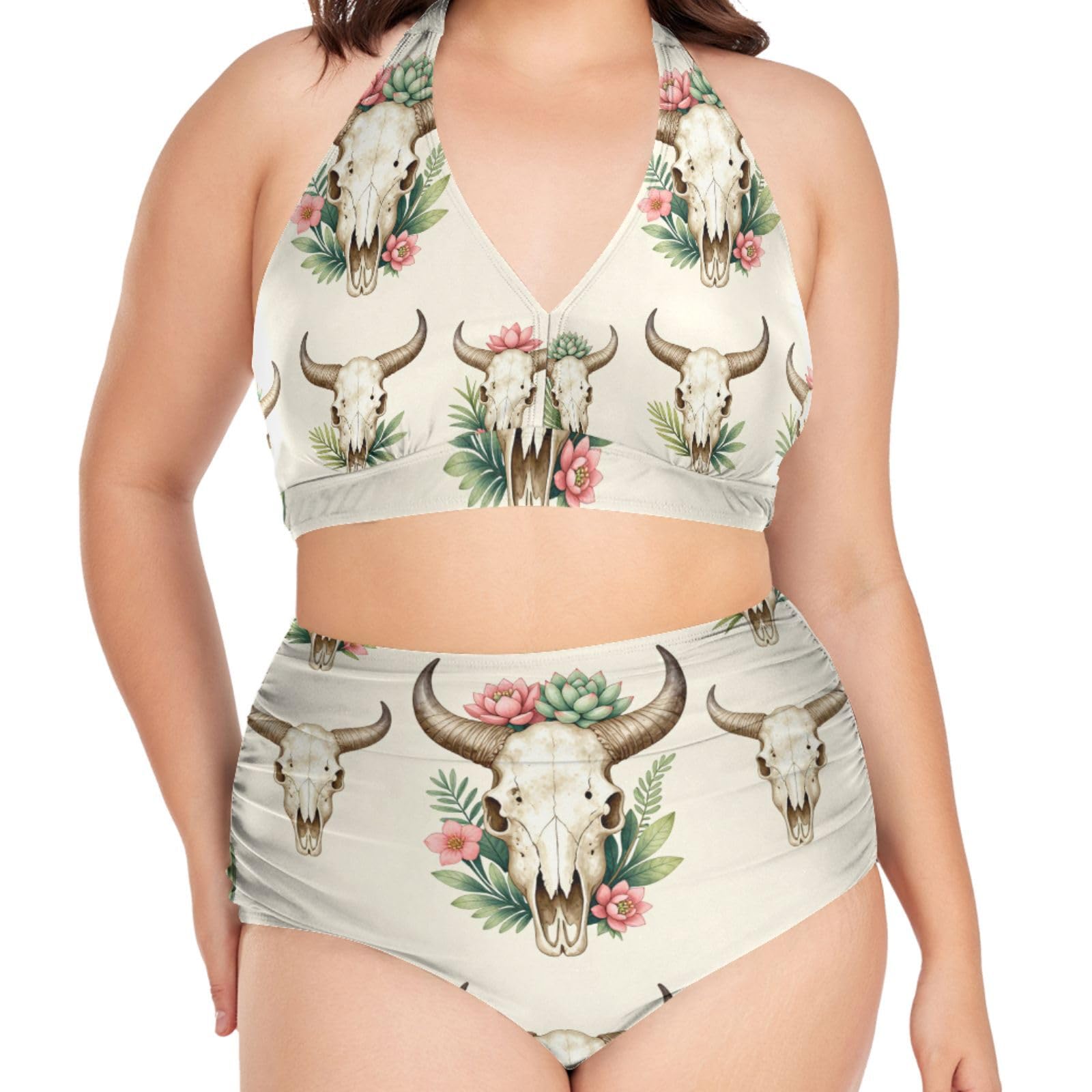 FRODOTGV Curvy damskie dwuczęściowe zestawy kąpielowe L-4XL