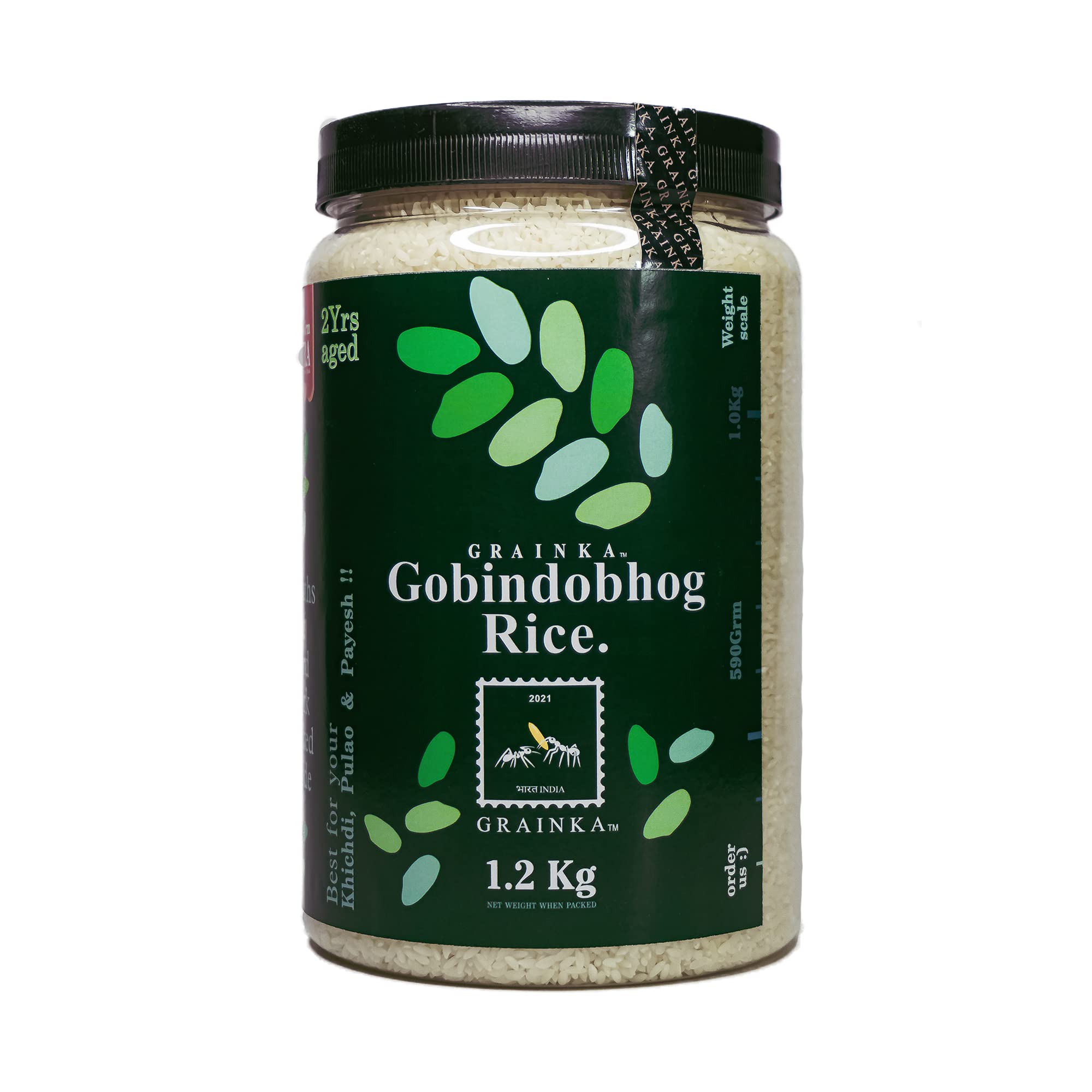 Grainka Gobindobhog Rice || 1.2 Kg || Premium Aged Aromatic Rice || Ideal for Khichdi, Pulao & Traditional Dishes || Naturally Fragrant & Flavourful