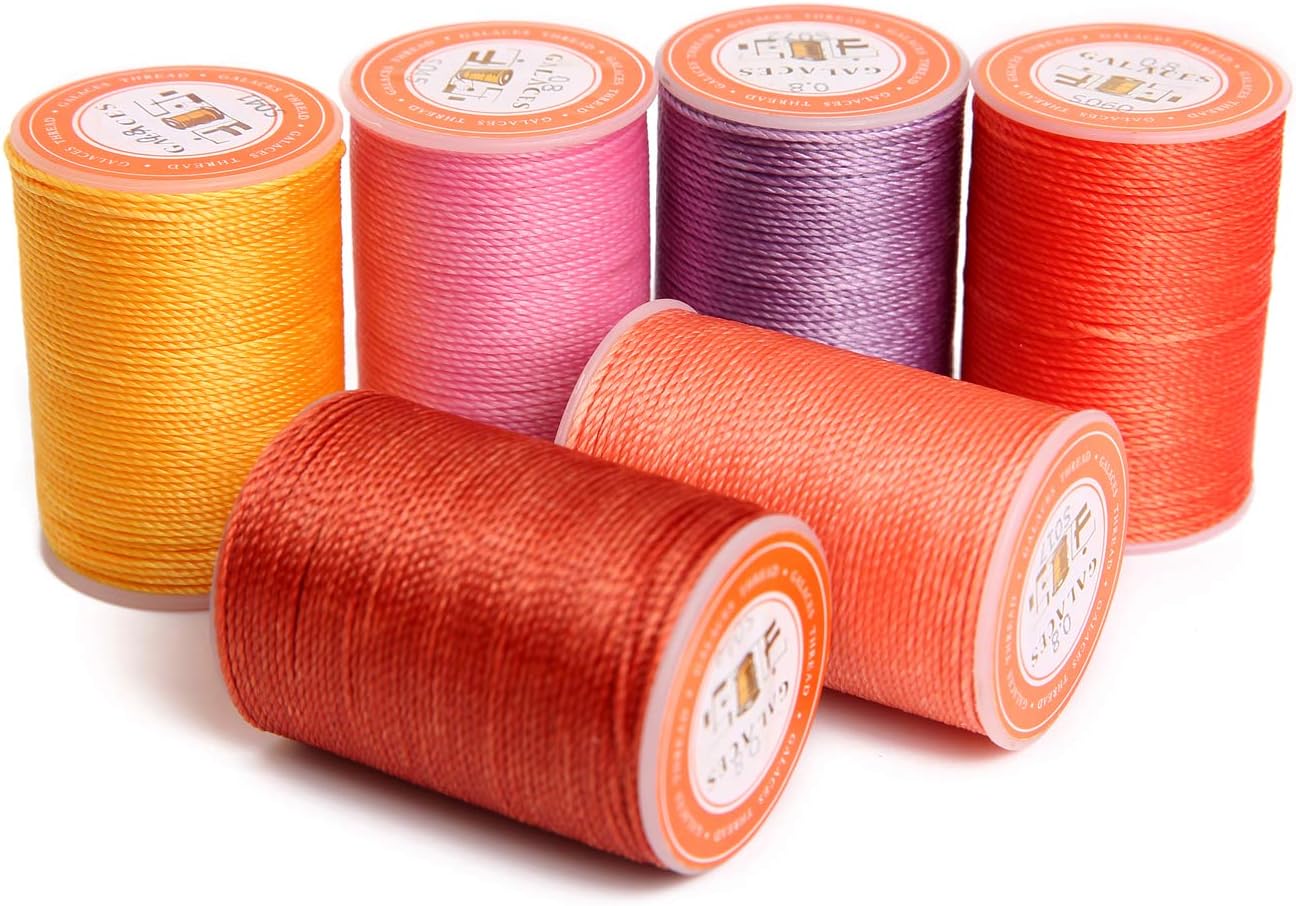 FANDOL Waxed Polyester Cord Wax-Coated Strings Waterproof Round Wax Coated Thread for Braided Bracelets DIY Accessories or Leather Sewing (Series 1)