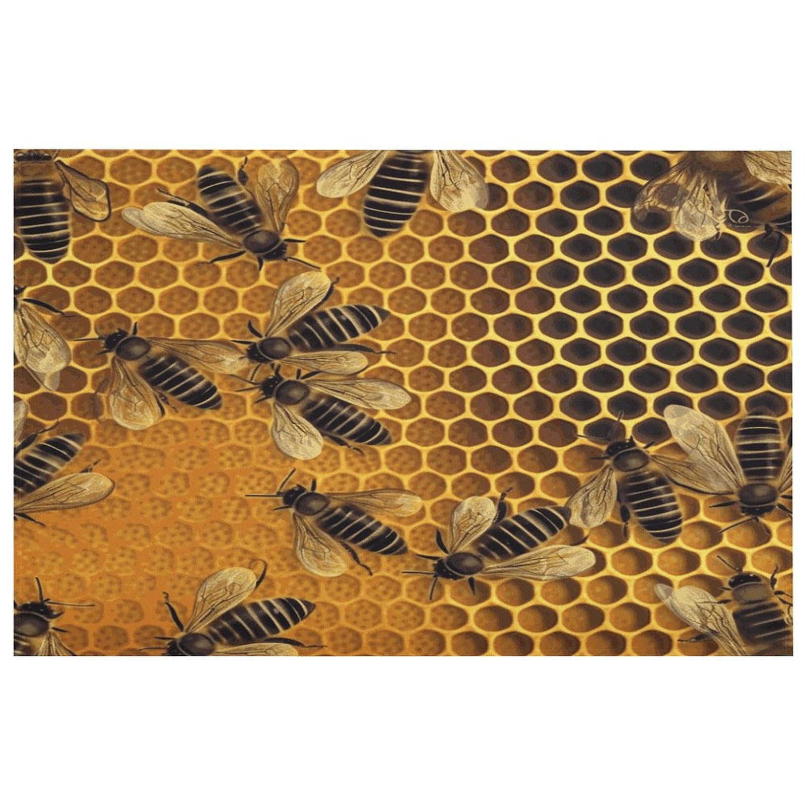 Tapis d'entrée abeille en caoutchouc absorbant et antidérapant pour paillasson de cuisine
