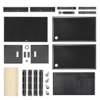 Vista 2 de DNA Motoring Carrito AV de acero con gabinete de almacenamiento adicional, 30.8" x 18" x 22"-42" carrito utilitario rodante para proyector de altura