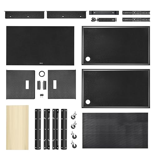 Miniatura 2 de DNA Motoring Carrito AV de acero con gabinete de almacenamiento adicional, 30.8" x 18" x 22"-42" carrito utilitario rodante para proyector de altura