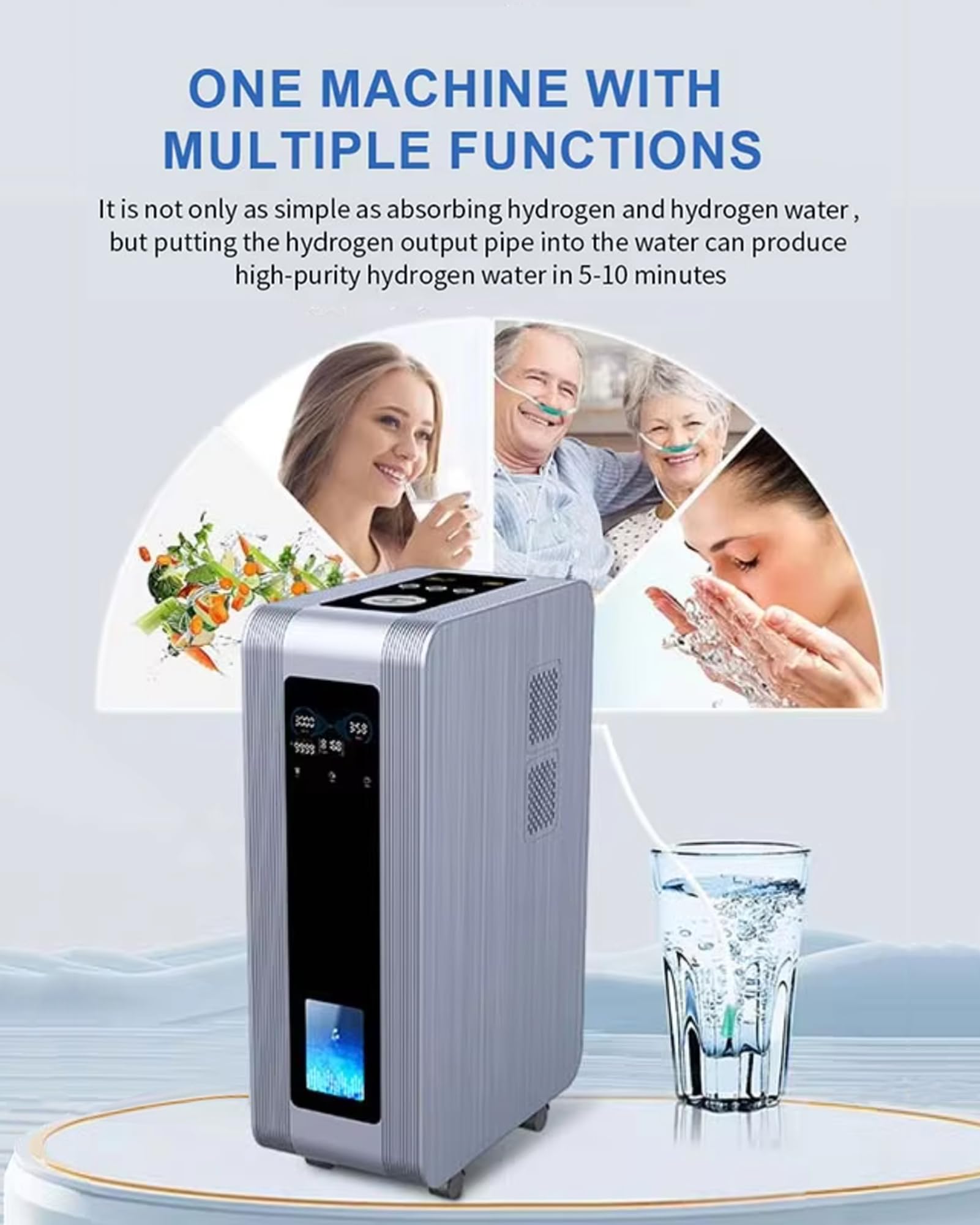 Macchina per Inalazione di Idrogeno, Inalatore H2 con Elettrolisi PEM 2400-4200 ml/min, Inalatore Alta Efficienza per Casa e Ufficio, Ideale per Relax Quotidiano 3600ml/min