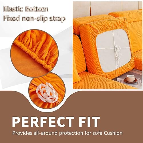 Miniatura 6 de Fundas de cojín para sofá seccional en forma de L, funda de cojín elástica para silla, sofá biplaza, protector de muebles, tela jacquard de