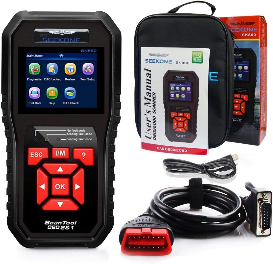 Hottest Sale SEEKONE OBD2 Scanner Professional Car OBD II Scanner Auto Diagnostic Fault Code Reader Automotive Check Engine Light Diagnostic EOBD Scan Tool for All OBDII Protocol Cars Since 1996(Enhanced SK860) Buy 1 get 1 SEEKONE OBD2 Scanner Professional Car OBD II Scanner Auto Diagnostic Fault Code Reader Automotive Check Engine Light Diagnostic EOBD Scan Tool for All OBDII Protocol Cars Since 1996(Enhanced SK860)