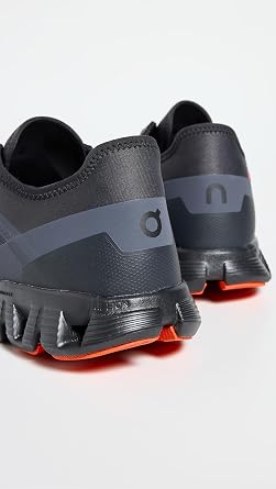 On Men's Cloud X 3 AD Sneakers, Eclipse | Flame, Black, Orange, 7 Medium US