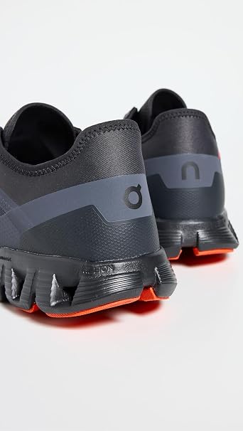 On Men's Cloud X 3 AD Sneakers, Eclipse | Flame, Black, Orange, 7 Medium US