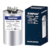 Vista 17 de 40+5 uF 40/5 MFD ±5% 370V/440VAC Condensador de Arranque y Funcionamiento Dual CBB65B Funciona para Motor de Ventilador de Unidad de Aire
