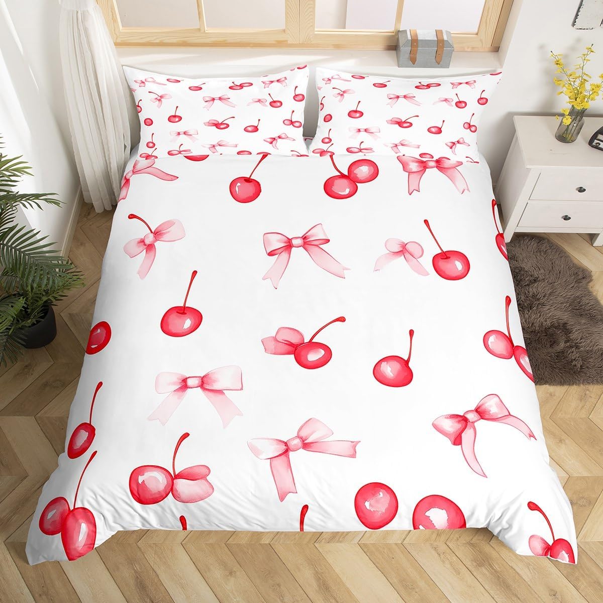 jejeloiu Gothic Bedding Set 2Pcs Toddler Size Kids Skull Comforter Cover for Boys Girls Love Pattern Duvet Cover Soft Lightweight,Microfiber,No Stuffing