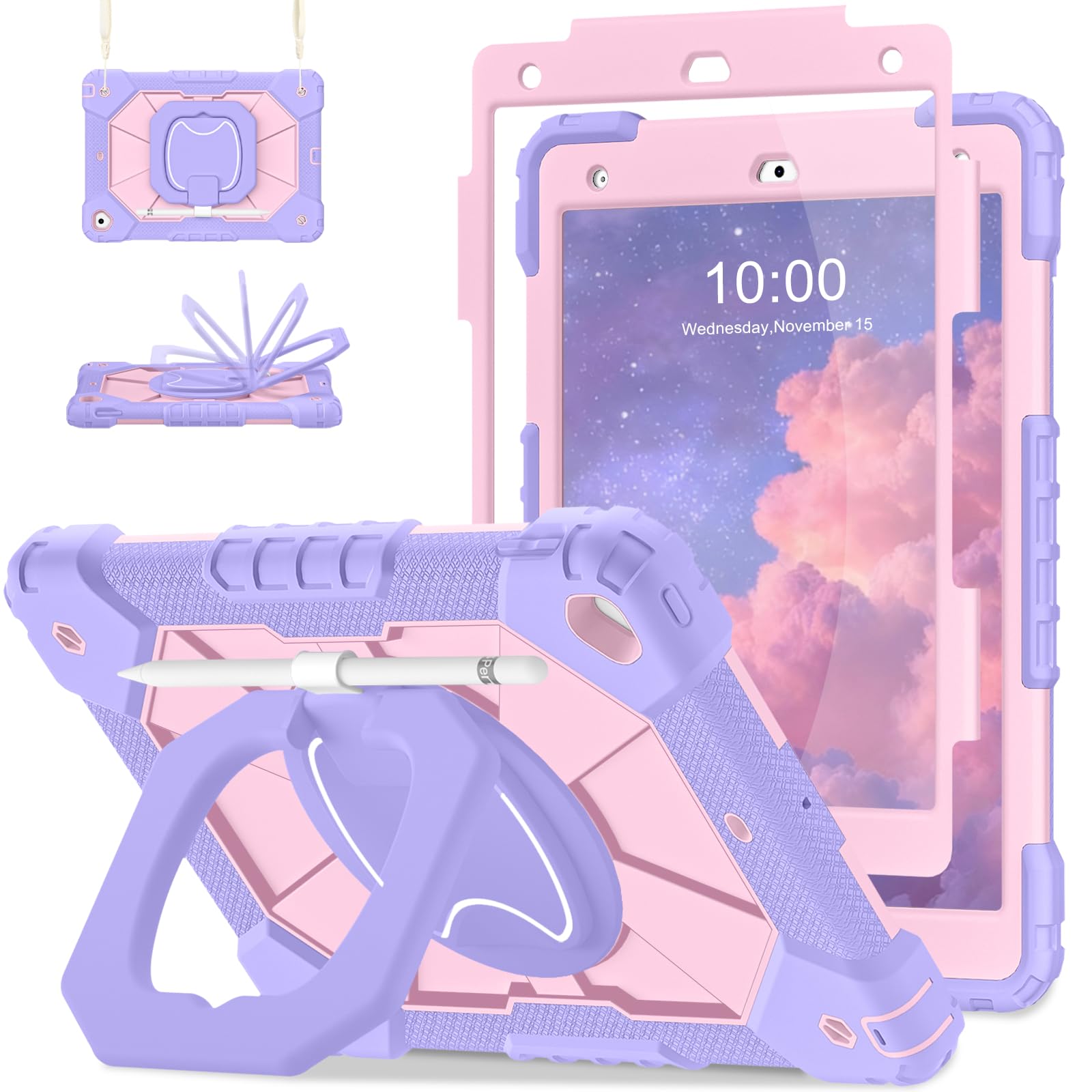 View 1 of ***BLACK*** Auizotl iPad 9th/8th/7th Gen Case 10.2 Inch