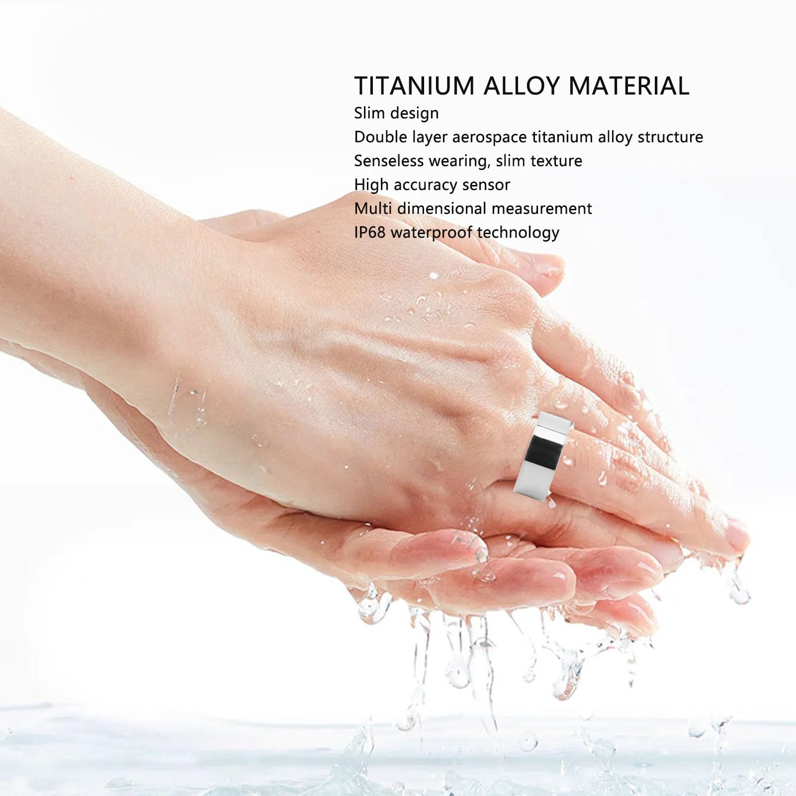Septpenta Smart Ring Monitoraggio della Salute, Indossabile Fitness Sonno Frequenza Cardiaca Monitoraggio Dell'Ossigeno nel Sangue Anello Intelligente, Anello alla Moda Ricaricabile Impermeabile(20)
