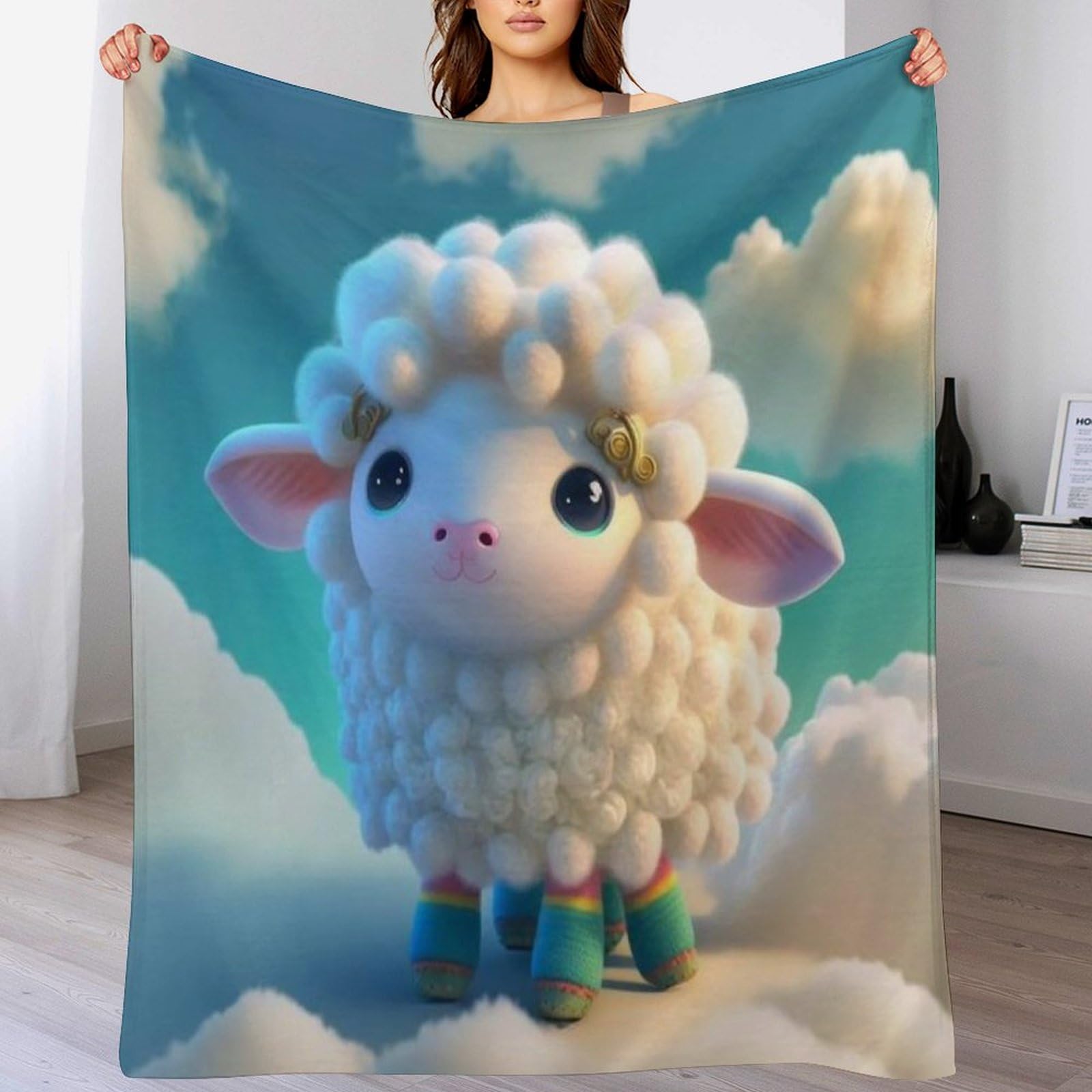 Manta de forro polar de franela suave con efecto 3D acolchada para sofá y cama de 130 x 150 cm