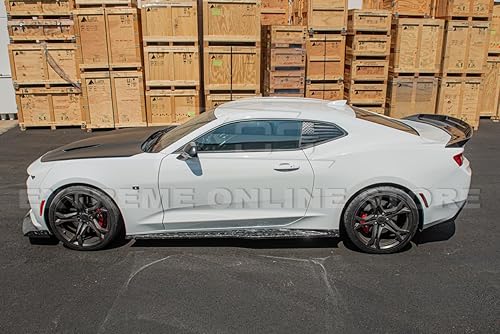 Miniatura 4 de Repuesto para Chevrolet Camaro SS y RS 2016-2018  Par de extensión de panel basculante de faldas laterales estilo ZL1 (fibra de carbono forjada)