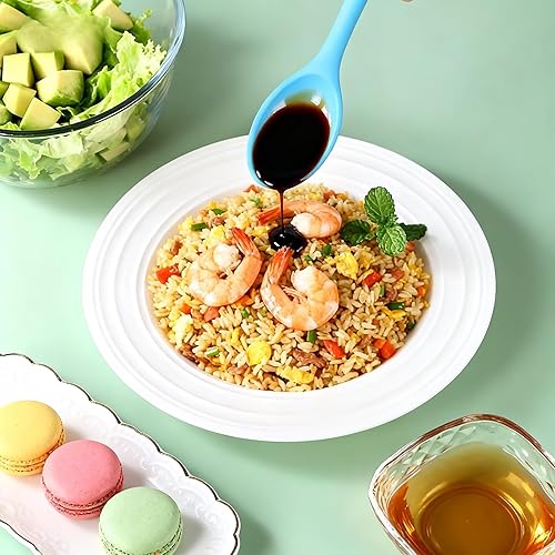 Miniatura 3 de Juego de 4 cucharas pequeñas de silicona para comer, juego de cucharas de mezcla antiadherentes, resistentes al calor, cucharas de servir, revolver,