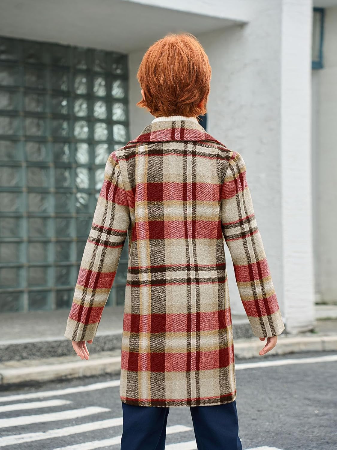 Warm Plaid Coat in Autumnal Hues