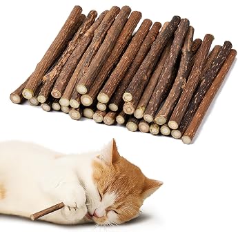 Catnip Sticks Pack of 32 Matatabi Cat Sticks Catnip Toy Matatabi Stick Cat Sticks Catnip Teeth Cleaning Dental Cat Toy for Cats Dental Care 6-8 mm
