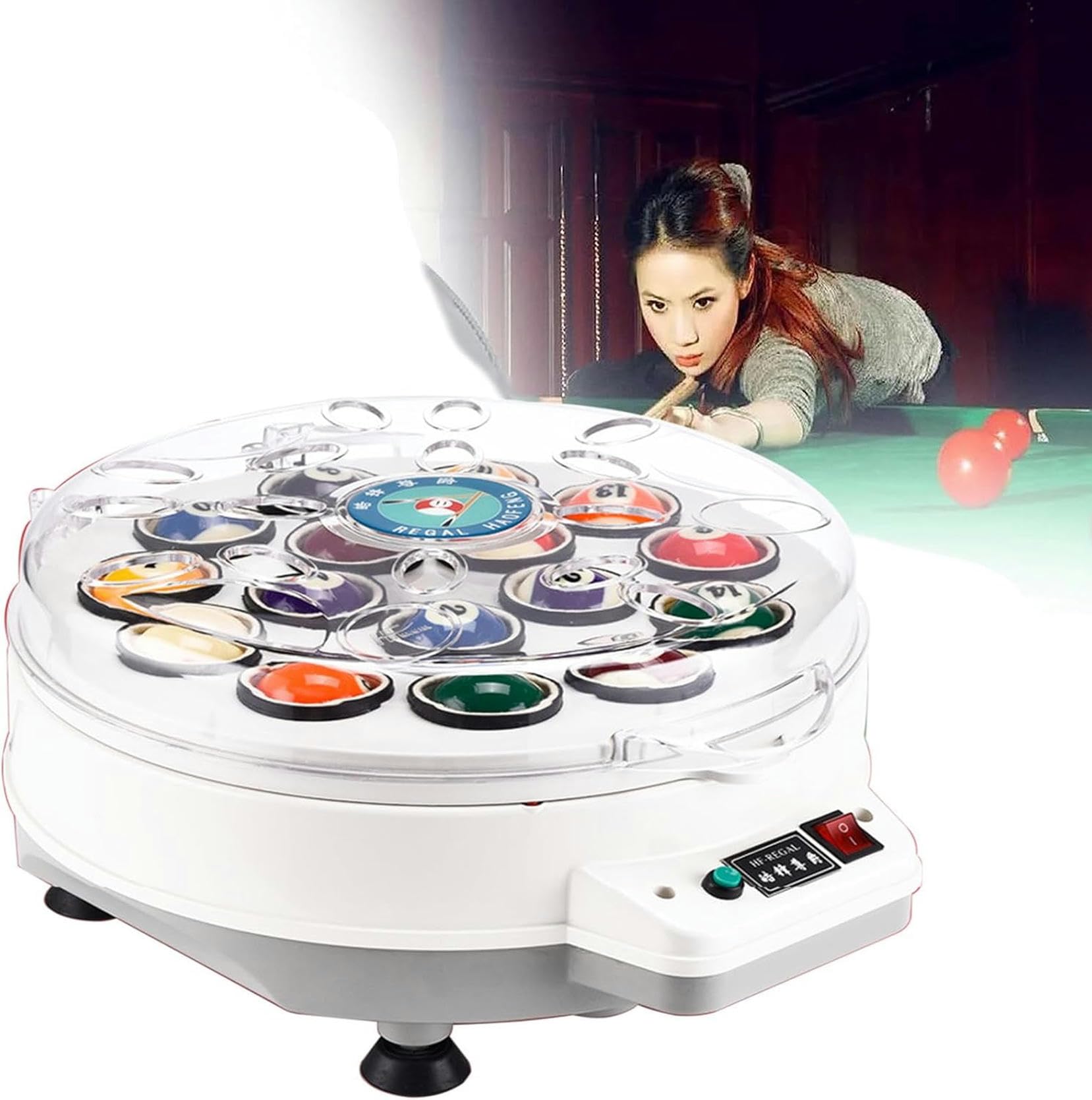 Máquina limpiadora de bolas de billar para equipar tu sala de juegos con sets de 16 o 22