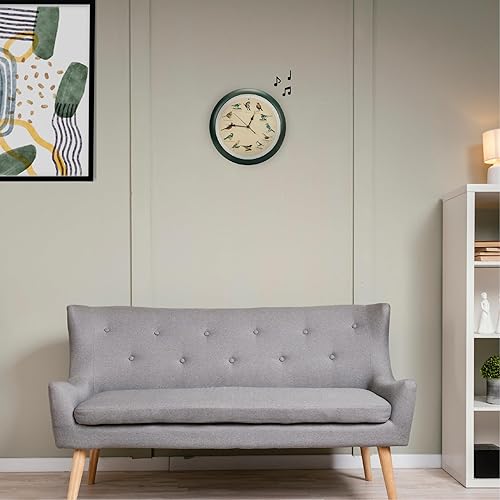 Miniatura 6 de Mark Feldstein, The Original Singing Bird - Reloj de pared, 13 pulgadas, color verde