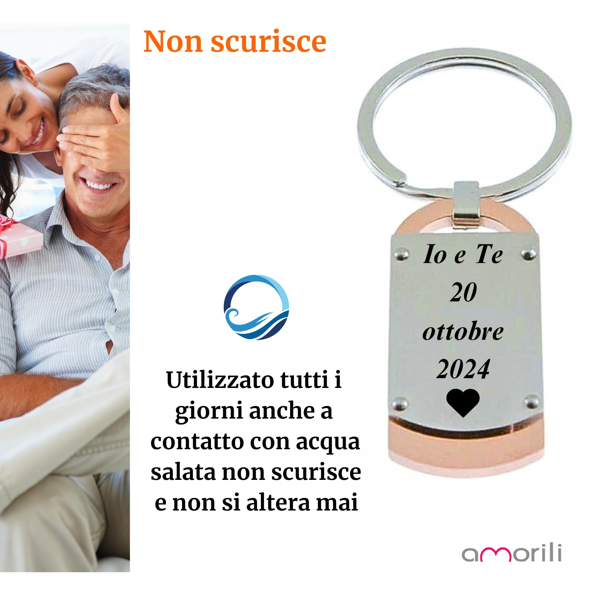 Portachiavi uomo piastra acciaio prt0036