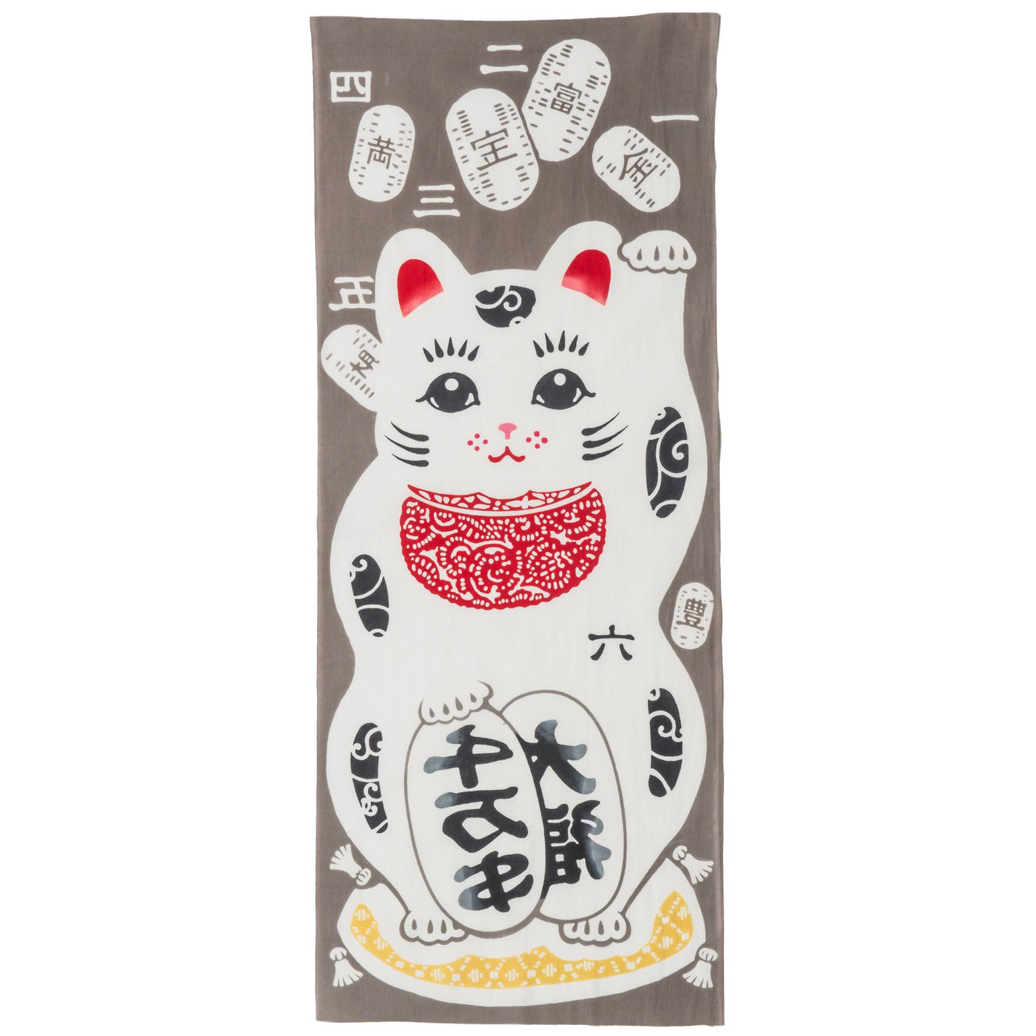 The Japanese Shop Multicolor Maneki Neko Traditional Cotton Japanese Tenugui