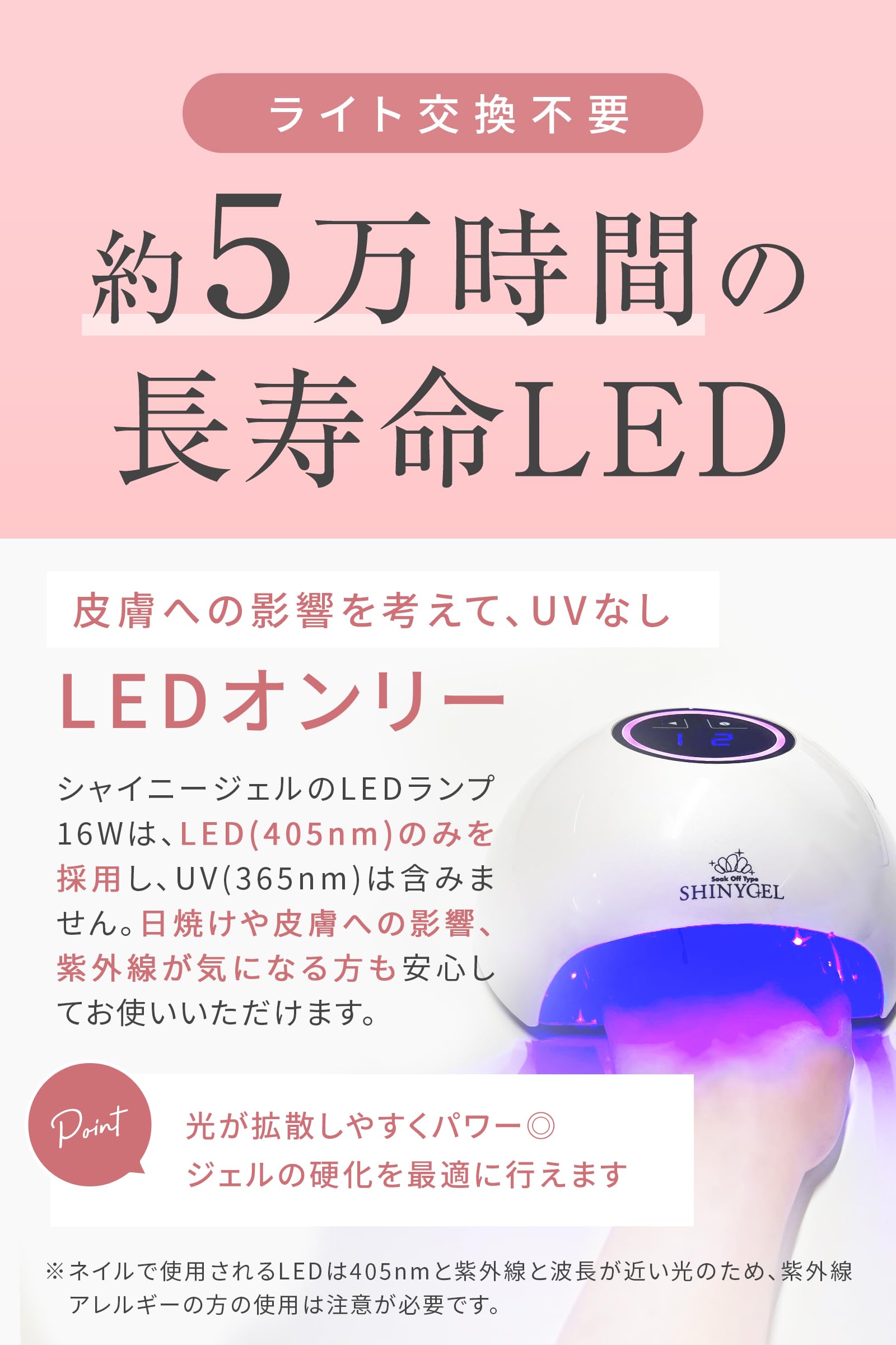 Amazon | SHINYGEL シャイニージェル ジェルネイル用 LEDランプ 16W 