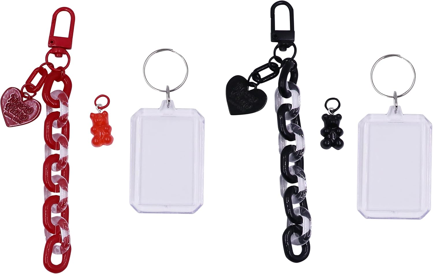 JUMISEE 2 PCS Clear Acrylic Kpop Photocard Holder with Keychain, Mini Film Picture Frame Card Holder Protector