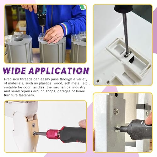 Miniatura 7 de Swpeet 245 piezas de 14 tamaños #4#6#8#10#12 304 Tornillos de acero inoxidable para paneles de yeso autorroscantes rápidos Tornillos de madera