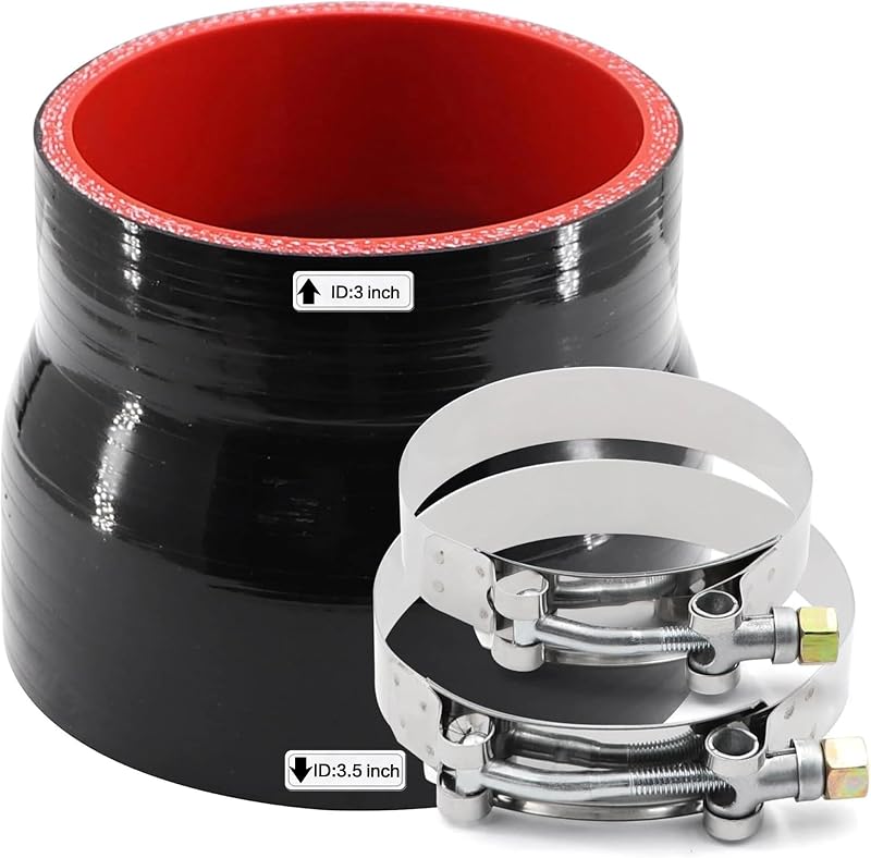 Mangueira Redutora Reta de Silicone para Intercooler TuoLauthon 76–89 mm, 4 Camadas – Kit com 2 Abraçadeiras