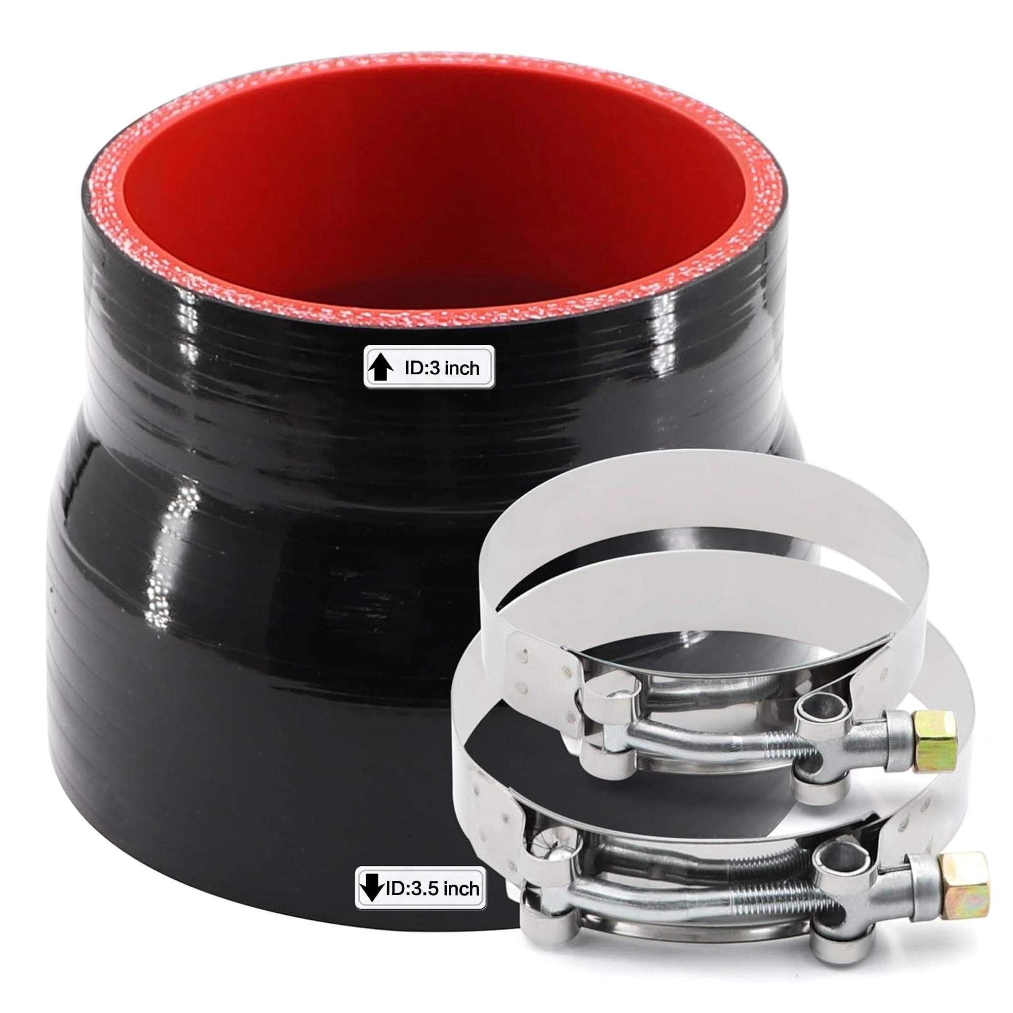 ID 3 to 3.5 inch Silicone Coupler Straight Reducer Hose 4-Ply
