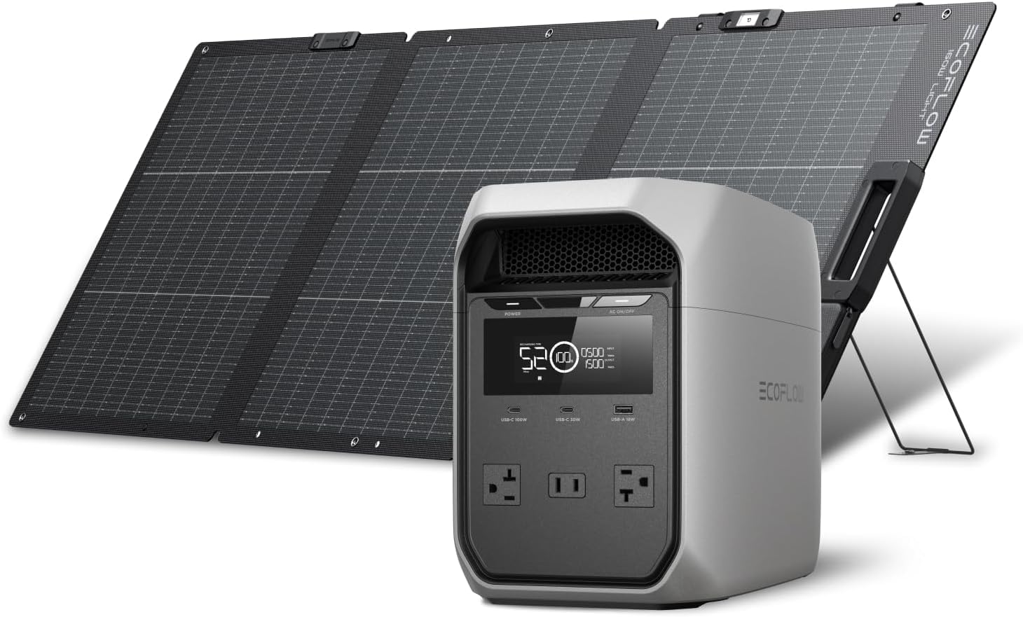 Amazon.co.jp: EF ECOFLOW DELTA 3 Classic 1024Wh と160W 両面