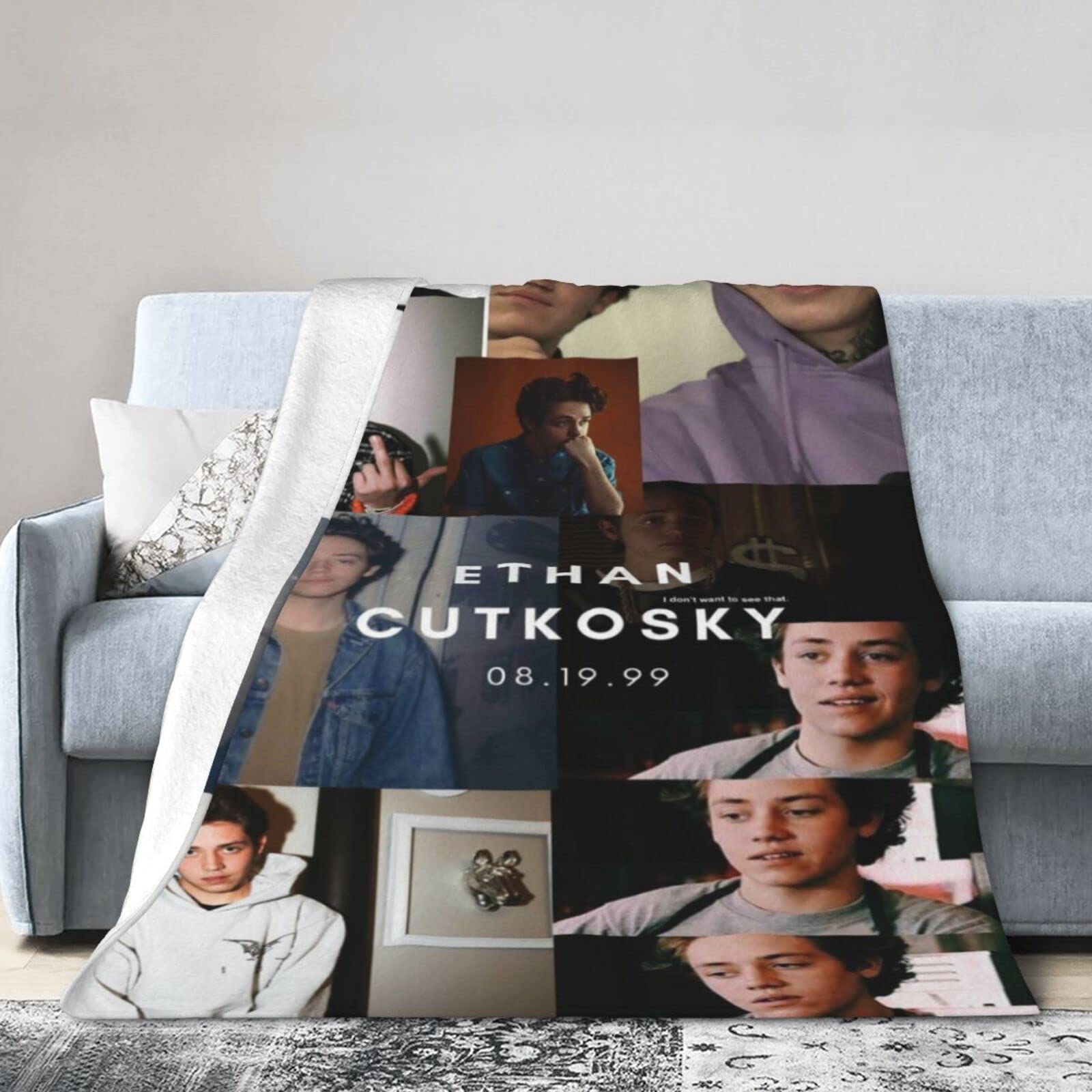 YINGD Ethan Actor Cutkosky Blanket, Ultra Soft Lightweight Flannel Fleece Throw Blankets Warm Air Conditioning Blanket For Couch Sofa Be 125CM X 100CM