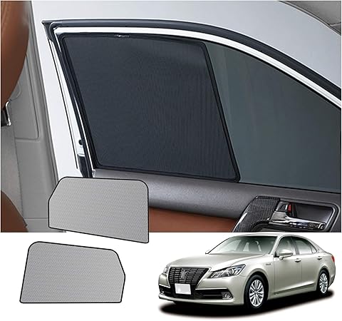 Amazon Shaohao トヨタ クラウン 210系 車種専用設計 サンシェード サイドガラス用 マグネット式 遮光 日よけ 軽量 リアサイドウィンドウ用 2枚入 車 バイク 車 バイク