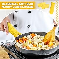 Vista 16 de Patelai Juego de 8 piezas de soportes para ollas de silicona, cubierta para mango de hierro fundido, resistente al calor, soportes para mango