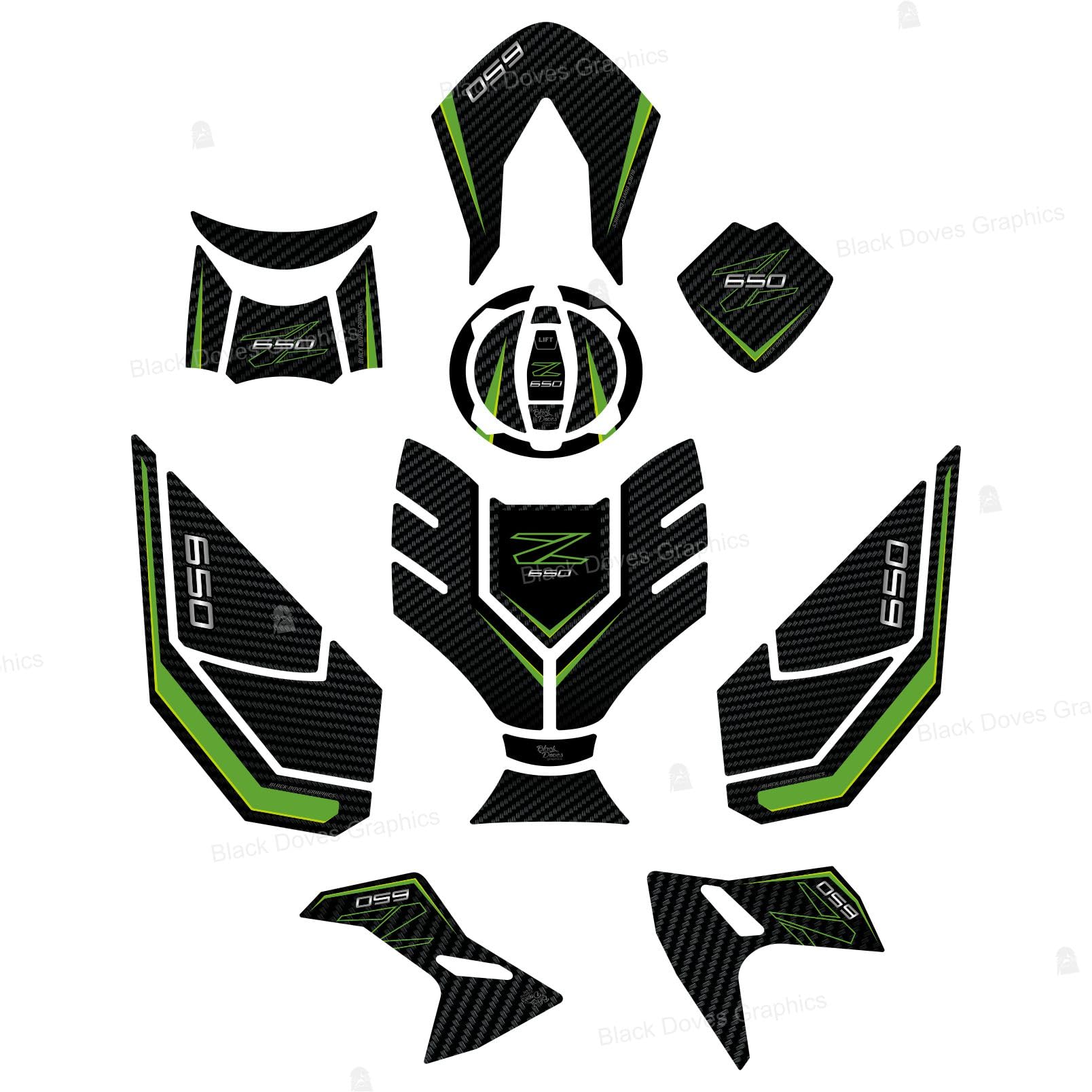 Stickers 3D Kawasaki Z 650 2025 éviter les rayures de réservoir moto