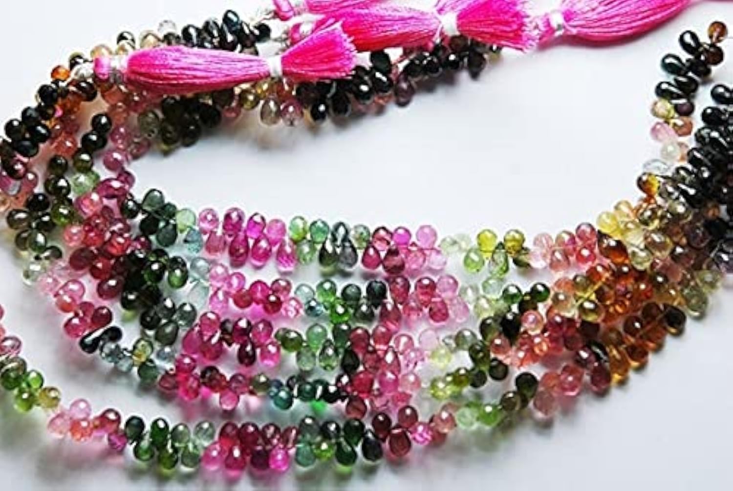 Multi Tourmaline naturelle en gouttes pour fabriquer un collier artisanal personnalisé