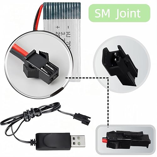 Miniatura 4 de 3.7V 721855 500mAh 25C RC Avión Batería Drone Li-ion Batería para U815A U818A U819A FPV UAV Control Remoto Aviones Control Remoto UAV Quadcopter