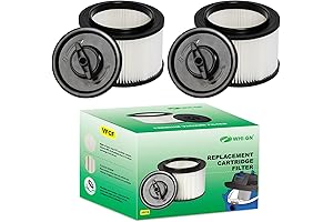 2-Pack VFCF Cartridge Filter & Retainer, Compatible with Vacmaster, Cleva & Professional Vacuums