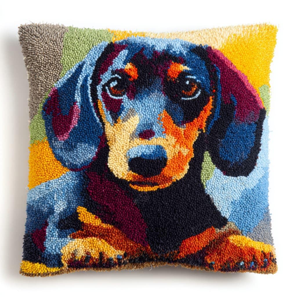 Henypt DIY Latch Hook Pillow Kit, Dog