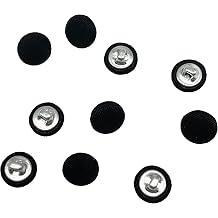 MMvolesy Black Fabric Cloth Covered with Metal Shank Round Buttons for Suits Gowns Blouses Shirts DIY Sewing 15mm0.6 Inch 10Pc