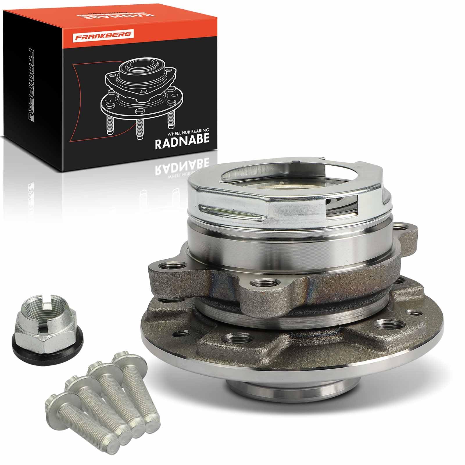 Frankberg Cuscinetto ruota Set di cuscinetti ruota Asse Anteriore Ruota flangiata diametro 143 Con ABS Alloggiamento Sensore Compatibile con Vivaro Combi X82 Trafic III Bus JG Vivaro X82 XHGB43023S0