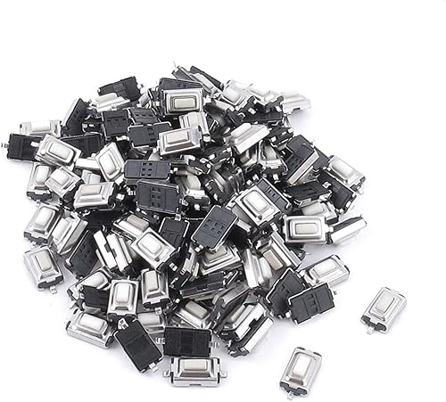 LARRO Tactile Switch Buttons 100pcs Touch Micro Switch 3X6X2.5MM 3 * 6 * 2.5 SMD White Button Head